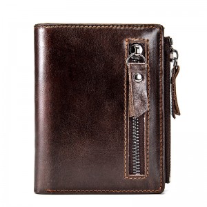 HD0827 - Przenośny wielofunkcyjny portfel hurtowy męski portfel z prawdziwej skóry